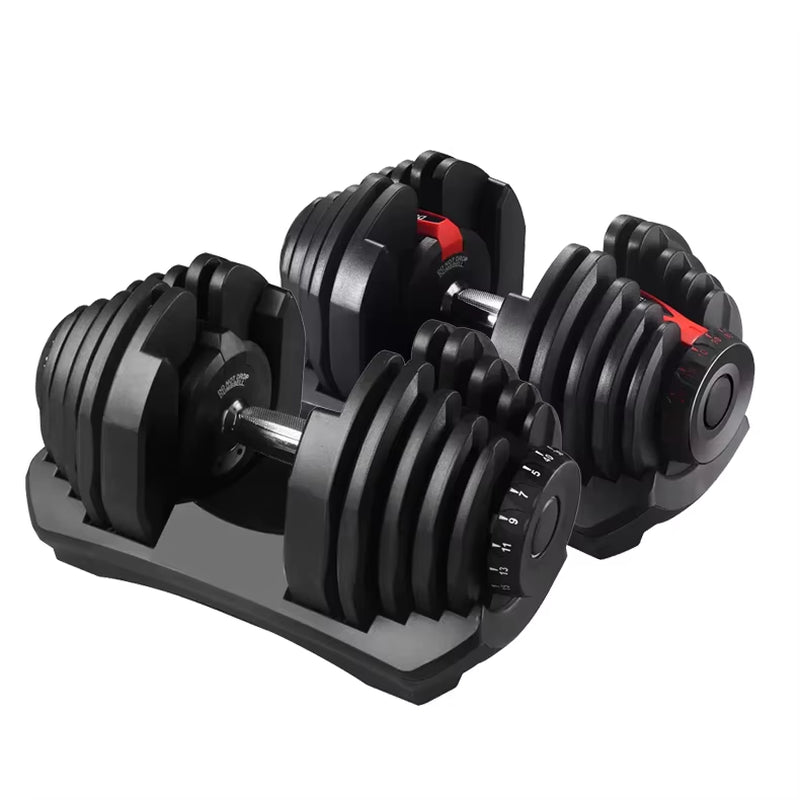 Adjustable Rubber Dumbbells Set for Home Gym Commercial Use-Free Weights Fitness Body Building Equipment
