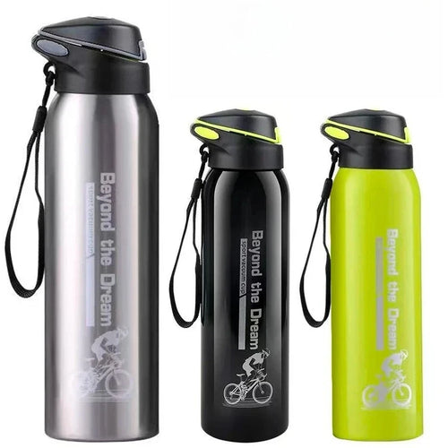 500ML Double Wall Vacuum Insulated Stainless Steel Water Bottle with Straw, Cycling Thermos Mug for Outdoor Sports