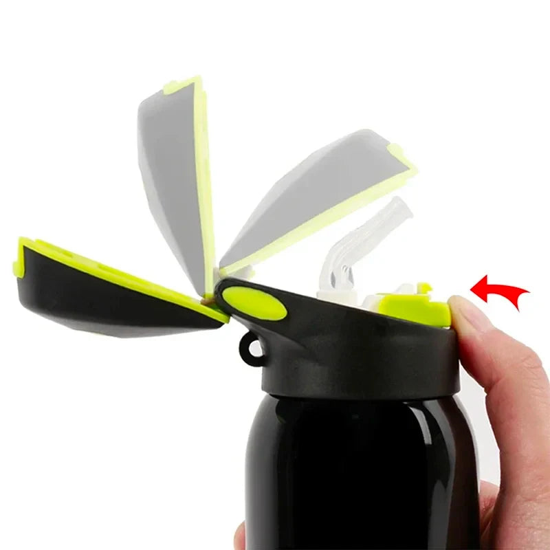 500ML Double Wall Vacuum Insulated Stainless Steel Water Bottle with Straw, Cycling Thermos Mug for Outdoor Sports