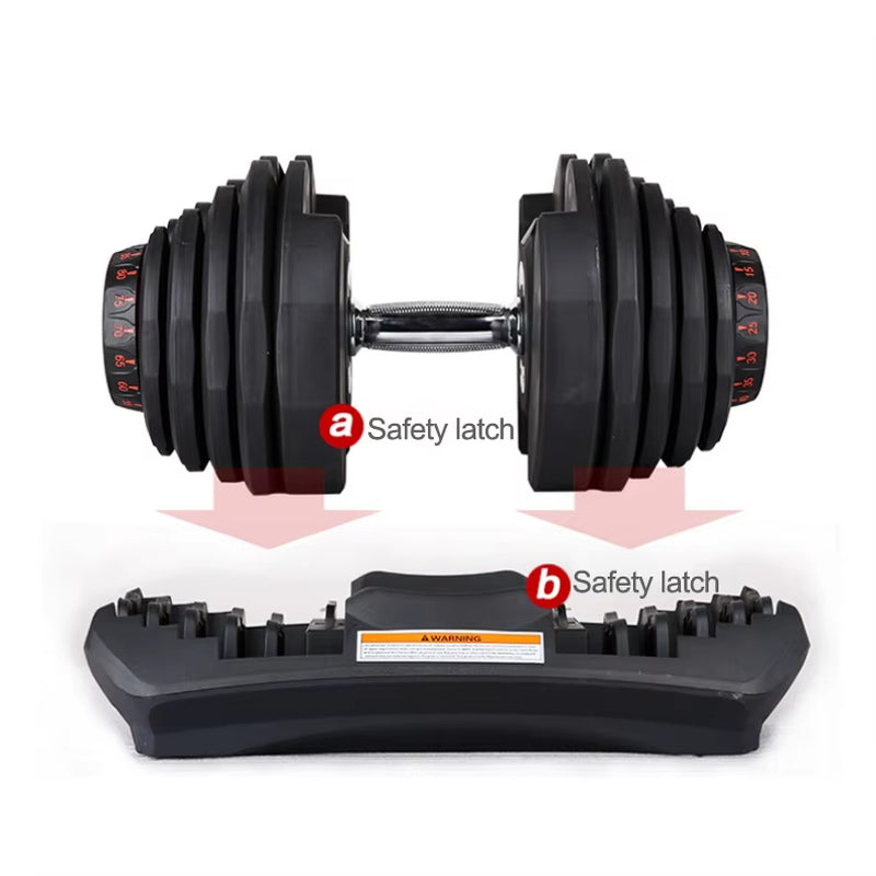 Adjustable Rubber Dumbbells Set for Home Gym Commercial Use-Free Weights Fitness Body Building Equipment