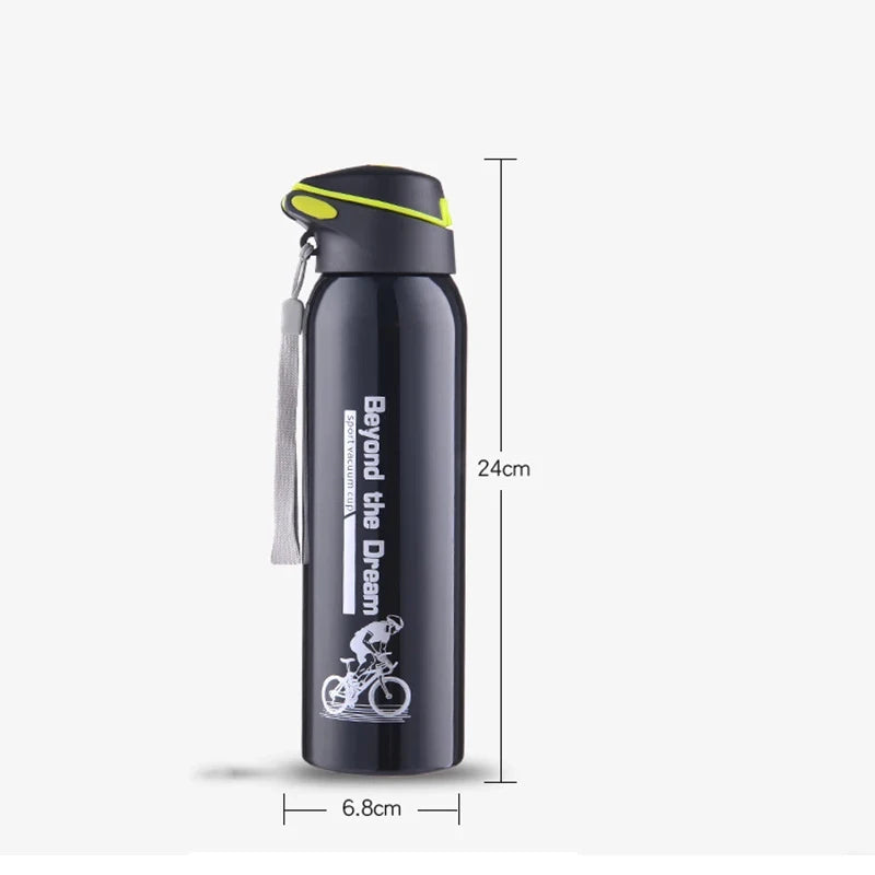 500ML Double Wall Vacuum Insulated Stainless Steel Water Bottle with Straw, Cycling Thermos Mug for Outdoor Sports